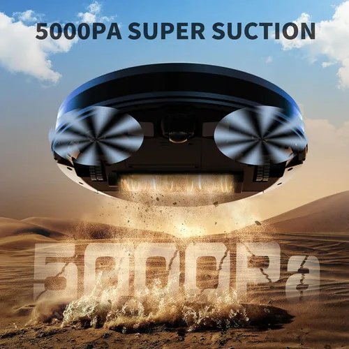 Miniatura 3 de Robot aspirador y trapeador combinado, aspiradora robótica de 5000 Pa, 120 minutos máximo, súper delgado, silencioso, aplicación y control remoto