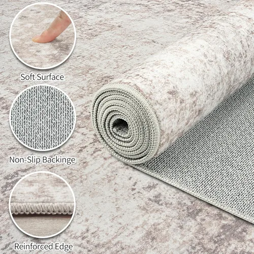 Miniatura 8 de Alfombras 5x7 para sala de estar: gran alfombra suave lavable, moderna, abstracta, antideslizante, sin desprendimiento, para interiores, delgada