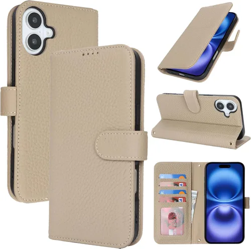 Miniatura 188 de Zouzt Funda para iPhone 11 de 6.1 pulgadas de piel auténtica con 4 ranuras para tarjetas, tarjetero con bloqueo RFID, tapa magnética, función atril
