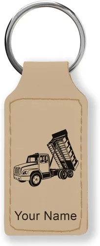 Miniatura 23 de LaserGram Llavero rectangular, camión volquete, grabado personalizado incluido