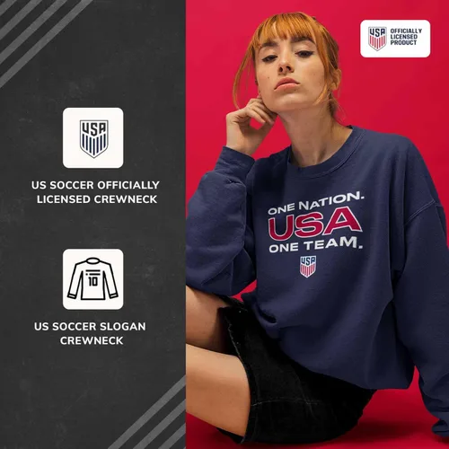 Miniatura 2 de The Victory Officially Licensed Unisex Adult USA National Soccer Team One Nation One Team Slogan Crewneck Sweatshirt