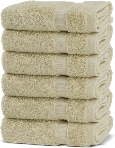 Miniatura 5 de Chakir Turkish Linens - Toallas turcas de alta calidad 100% algodón para baño, 13 x 13 pulgadas (6 toallas pequeñas, aguamarina)