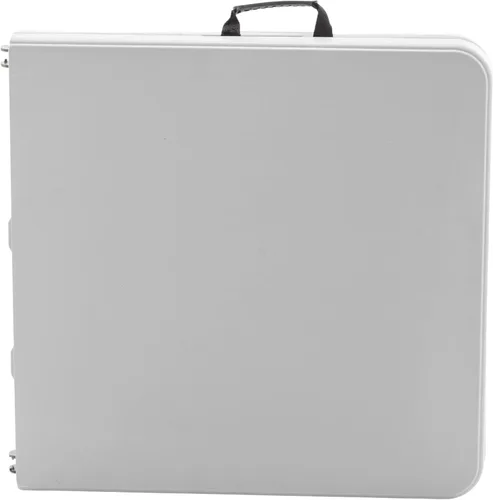 Miniatura 9 de BTEXPERT Mesa plegable de plástico plegable de 4 pies, ligera, altura ajustable, asa de transporte portátil para interiores y exteriores, para Blanco