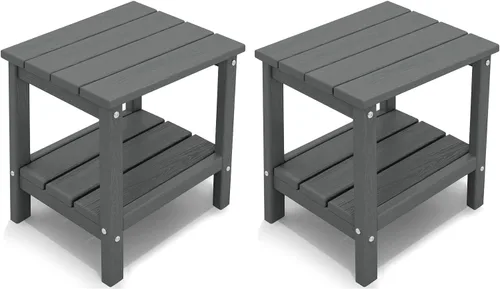 Miniatura 49 de KINGYES Mesa auxiliar doble, mesa auxiliar Adirondack- Aruba