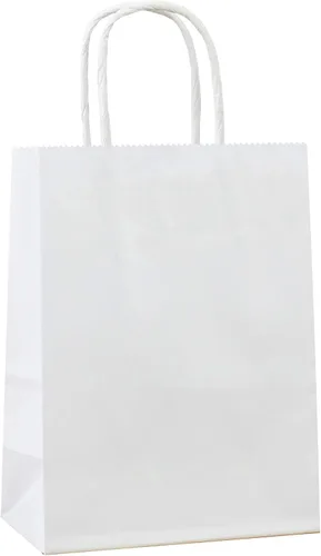 Miniatura 29 de 25 bolsas de regalo pequeñas de papel kraft morado claro, bolsas de regalo moradas con asas para recuerdos de fiesta (8.2 x 6 x 3.1 pulgadas)