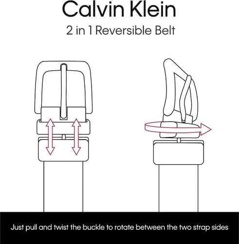 Miniatura 6 de Calvin Klein Cinturón de vestir con hebilla de placa moderna reversible dos en uno para hombre