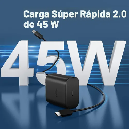 Miniatura 2 de Cargador rápido USB C de 45 W, cargador súper rápido de 45 vatios tipo C con cable de carga rápida Android de 6.6 pies para Samsung Galaxy S26