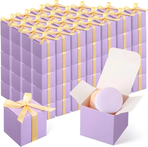 Miniatura 11 de Jutom 100 mini cajas de regalo, cajas de dulces extra pequeñas de papel con cinta dorada para el día de San Valentín, cumpleaños, boda, aniversario