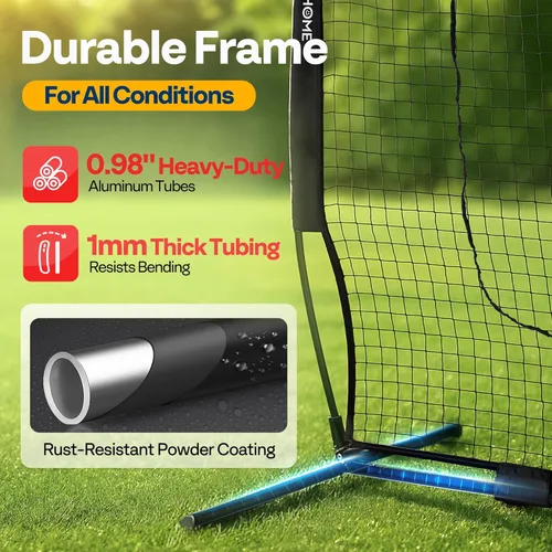 Miniatura 2 de VIVOHOME Baseball Softball Batting Net - 7x7 Ft Baseball Backstop, Softball Practice Net for Hitting, Pitching, Throwing with Batting Tee and Carry