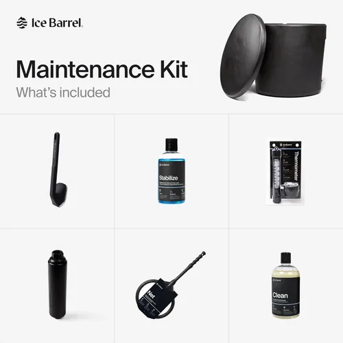 Miniatura 6 de Ice Barrel Bañera de inmersión fría 300 con equipo de mantenimiento, barril portátil de baño de hielo con tratamiento de agua, termómetro de agua