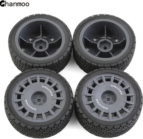 Miniatura 4 de 1/10 Llantas de coche de rally RC en carretera, llantas hexagonales de plástico de 0.472 in, llantas compatibles con autos de carreras a escala 1/10