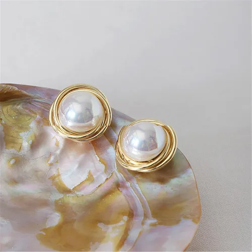 Miniatura 21 de Yoursfs Aretes de clip de perlas blancas grandes para mujer, chapados en oro de 18 quilates, hipoalergénicos, sin perforaciones, joyería brillante