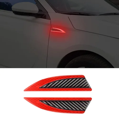 Miniatura 8 de Adhesivo reflectante de seguridad para automóvil, marcador lateral de fibra de carbono, advertencia de seguridad, tira anticolisión, protección