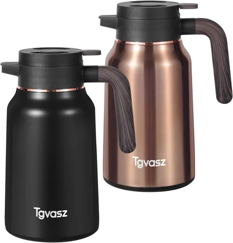 Miniatura 20 de Jarra térmica de café de 70 onzas para mantener el calor, 2 dispensadores de Airpot, olla térmica aislada al vacío de acero inoxidable para café