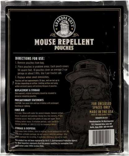 Miniatura 4 de Grandpa Gus's Bolsas repelentes naturales para ratones, aceites de canela/menta repelen a los ratones de anidar
