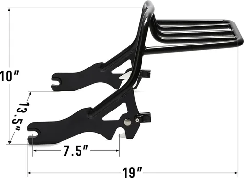 Miniatura 2 de TCT-MOTORPARTS Portaequipajes vertical negro de cinco barras para Harley Softail Fat Bob FXFB 107/FXFBS 114 2018-2023