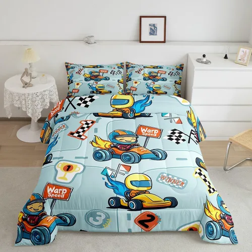 Miniatura 31 de Juego de ropa de cama de hurón tamaño individual para niños, diseño de dibujos animados de hurones para niños, bonito edredón acolchado de animales