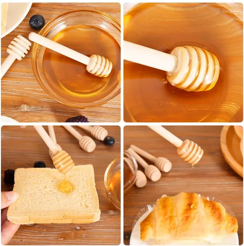 Miniatura 5 de 25 palitos de miel de madera, palitos de miel de 3 pulgadas, mini palitos de panal de abeja, pequeños minicargos de miel a granel para baby shower