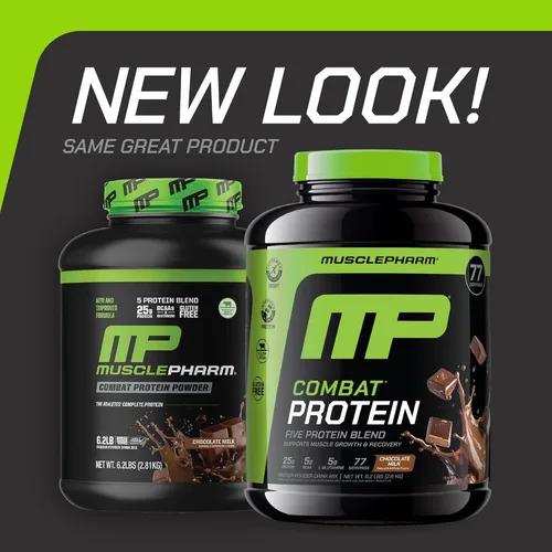 Miniatura 2 de MusclePharm - Proteína en polvo de combate, sabor a leche de chocolate, alimenta los músculos para entrenamientos productivos, 5 fuentes