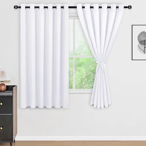 Miniatura 42 de DWCN Cortinas 100% opacas de 84 pulgadas de largo para dormitorio con forro negro, paneles de cortina de ventana de doble capa con aislamiento Azul