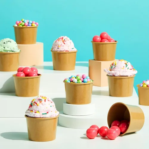 Miniatura 2 de Juvale Vasos de papel desechables para helado, revestimiento resistente a las fugas y tazas de gelato, cuencos de control de porciones de 5 onzas