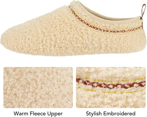 Miniatura 3 de RockDove Pantuflas Serenity de forro polar con espalda cerrada para mujer