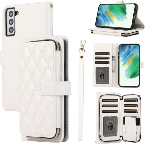 Miniatura 18 de Funda de Cartera para Samsung Galaxy S20 FE 5G de 6.5 Pulgadas con Correa para Muñeca, Billetera con Cremallera y más de 9 Ranuras para Tarjetas