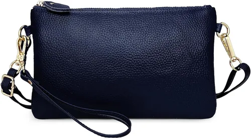 Miniatura 2 de Uromee Cartera de mano para mujer, de piel auténtica, con cadena de hombro desmontable