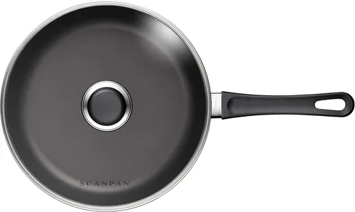 Miniatura 14 de Scanpan Sartén antiadherente clásica de 3.25 cuartos (11 pulgadas) con tapa, compatible con estufas de gas y eléctricas, apta para utensilios