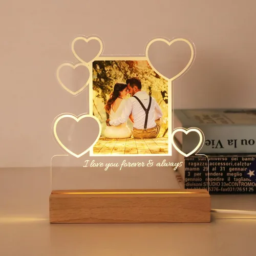 Miniatura 7 de Placa de fotos acrílica personalizada, marco de fotos personalizado regalo para novio, novia, mamá, papá, mejor amigo, regalo personalizado