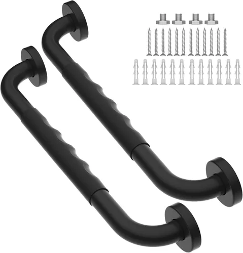 Miniatura 16 de Barra de Agarre Antideslizante Cromada de 16 Pulgadas, iMomwee Paquete de 2 Barras de Agarre de Acero Inoxidable para Baño con Agarre Moleteado