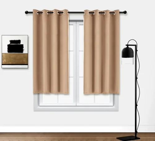 Miniatura 62 de PI Cortinas opacas para dormitorio, tratamiento de ventana con aislamiento térmico de anillo superior, cortinas oscurecedoras de habitación