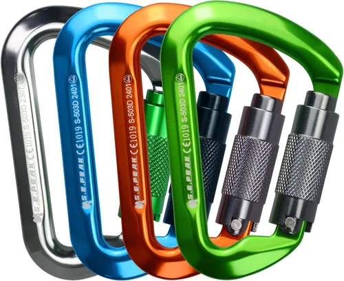 Miniatura 14 de SEPEAK UIAA - Mosquetones de escalada de 30 kN con cierre de rosca, mosquetones profesionales de servicio pesado para escalada, montañismo, rappel