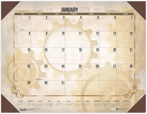 Miniatura 4 de House of Doolittle 22 pulgadas x 17 pulgadas 12 meses (enero-diciembre) 2026 calendario de escritorio vintage reciclado, obras de arte vintage