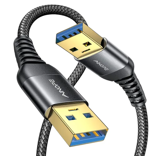 AINOPE Cable USB a USB, cable USB 3.0 A a A macho a macho [nunca se rompe], cable tipo A de doble extremo compatible con cajas de disco duro, KVM,