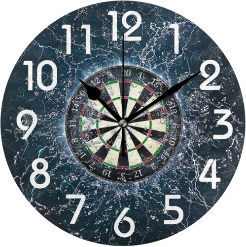 Miniatura 7 de Reloj de pared redondo retro de otoño con dos gnomos y calabaza de 10 pulgadas, funciona con pilas, reloj de escritorio analógico silencioso sin