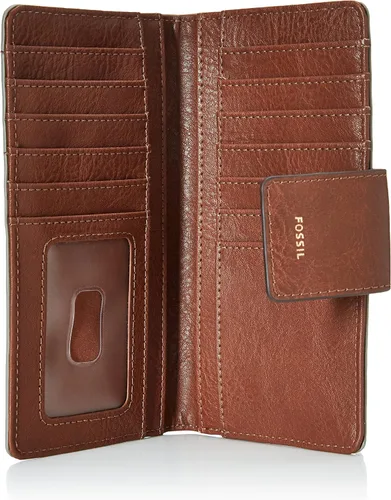 Miniatura 4 de Fossil - Cartera de piel Logan con lengüeta de bloqueo de interferencia de radiofrecuencia para mujer