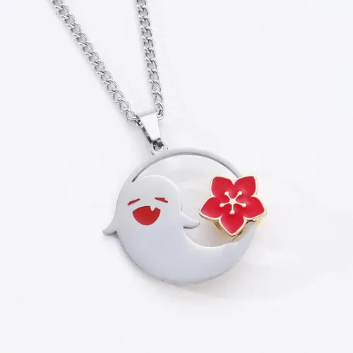 Miniatura 3 de Boryeer Genshin Impact - Collar de cosplay de personajes de Hu Tao, lindo fantasma de Halloween, regalos para los amantes del anime