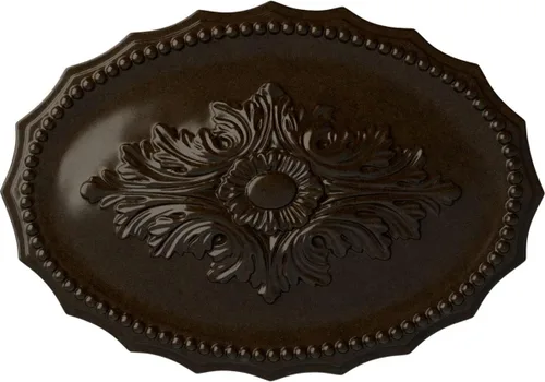 Miniatura 42 de Ekena Millwork CM16OX Medallón de techo Oxford, 16 7/8" W x 11 3/4" H x 1 1/2" P, imprimado en fábrica Imprimación de fábrica.