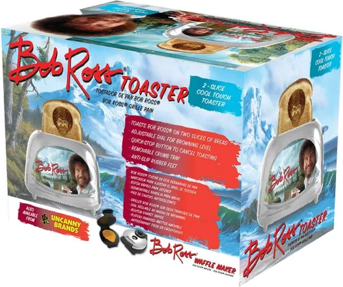 Miniatura 3 de Uncanny Brands Tostadora Bob Ross: tuesta la cara icónica de Bob en tu tostada