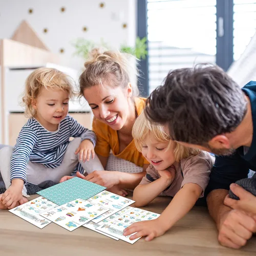 Miniatura 5 de Tarjetas de bingo para bebé, juego azul para baby shower para 24 jugadores, juegos de fiesta de revelación de género para actividades familiares