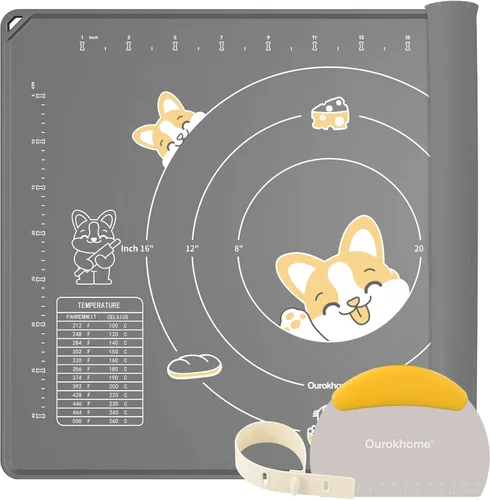 Miniatura 7 de Ourokhome Alfombrilla de Silicona para Hornear y Cortador de Masa de Pastelería, 0.5 Pulgadas de Grosor 20'' X 16" Alfombrilla de Silicona