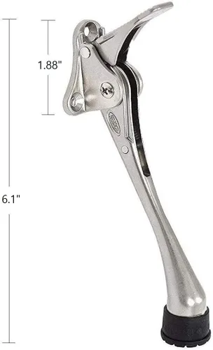 Miniatura 4 de OGC Tope de puerta abatible de 6 pulgadas, soporte de puerta abatible ajustable en altura, tope de aluminio montado en la puerta con punta de goma