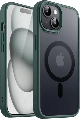 Miniatura 36 de JETech Funda magnética para iPhone 15 de 6.1 pulgadas, compatible con MagSafe, translúcida mate, delgada, a prueba de golpes, color negro