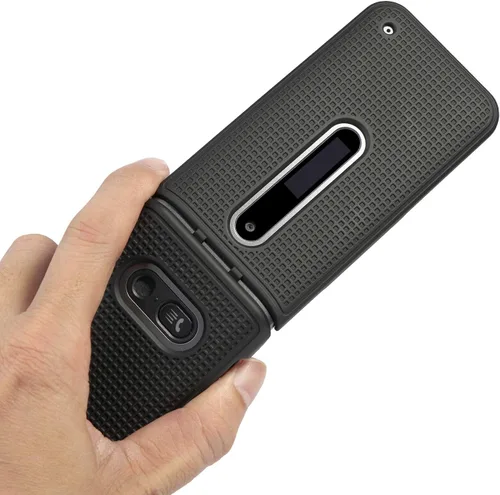 Miniatura 3 de Nakedcellphone Funda para LG Classic Flip, [Negro] Carcasa rígida a presión [textura de rejilla] para LG Classic Flip Phone L125DL