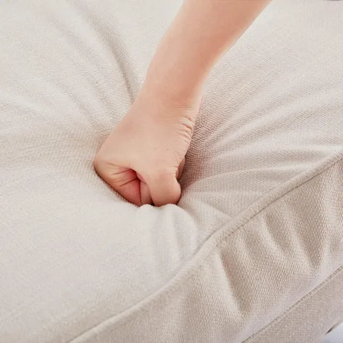 Miniatura 7 de HUIMO Silla de Club Acolchada, Silla de Acento con Almohada Lumbar, Sillón Tapizado con Botones, Sillas de Sofá de Tela de Lino para Dormitorio