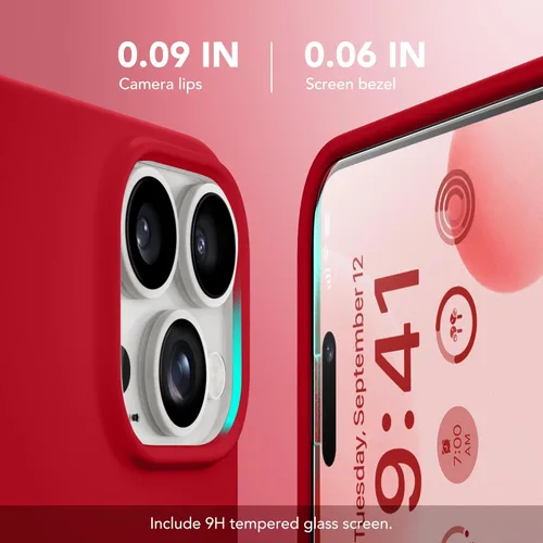 Miniatura 76 de GONEZ Funda de silicona para iPhone 15 Pro Max, compatible con Magsafe, protector de cámara + protector de pantalla, forro de microfibra suave
