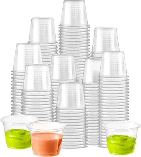 Fit Meal Prep Paquete de 2500 Vasos de Condimentos de 1 oz Sin BPA Sin Tapas, Contenedores Desechables para Shots de Gelatina, Tazas Pequeñas para