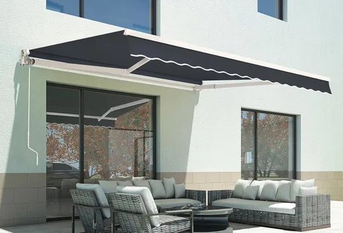 Miniatura 13 de MCombo Toldo retráctil manual de 9.9 x 7.8 pies para puerta y ventana de patio, parasol refugio toldo exterior, 0810 (gris, 9.9'(L) x 7.8'(A))