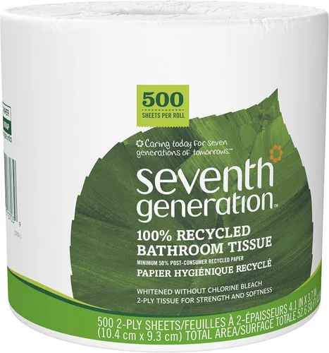 Miniatura 8 de Seventh Generation - Papel higiénico (2 capas, 100 % papel reciclado, 500 hojas, 60 unidades), color blanco